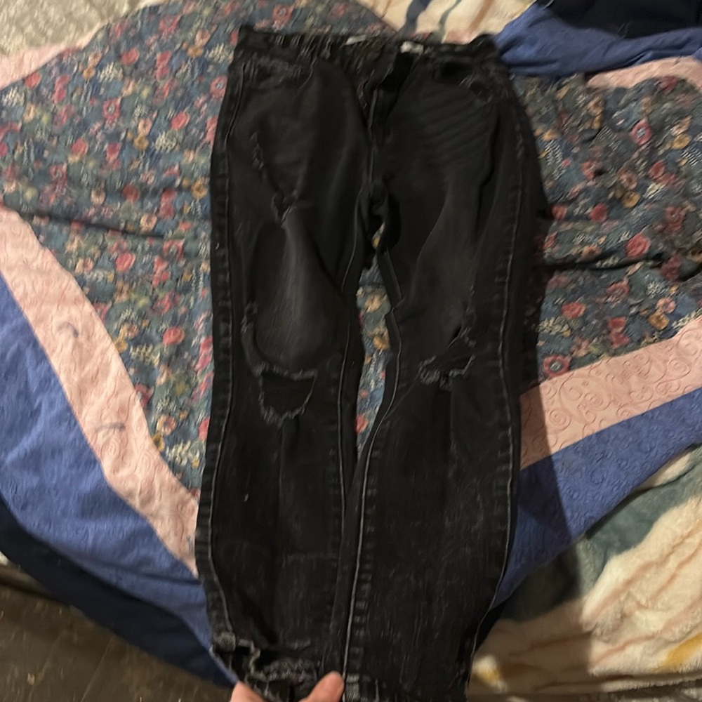 Black ripped jeans